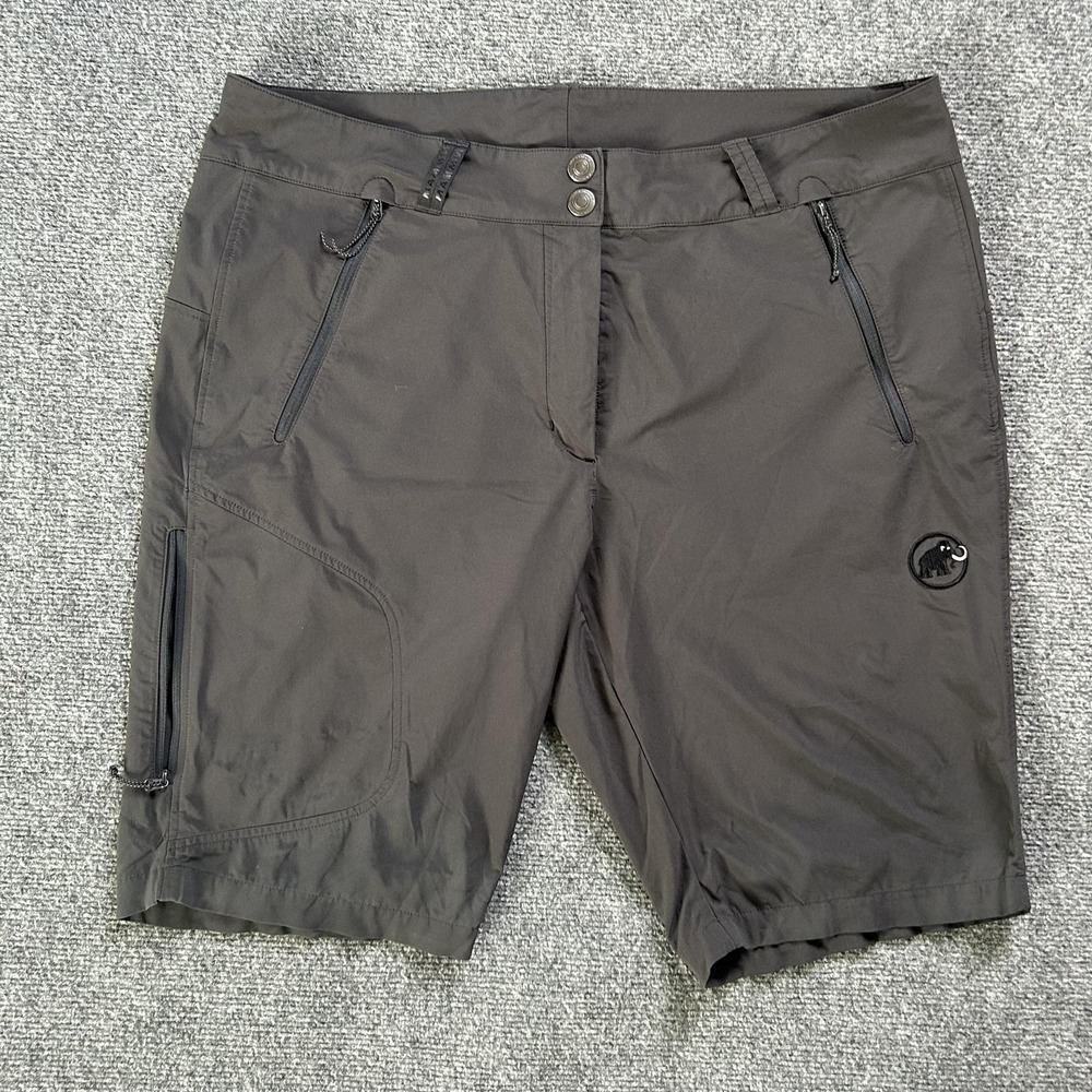 Mammut Shorts Womens 14 Gray Softshell Hiking Quick Dry Stretch Pockets Outdoor
